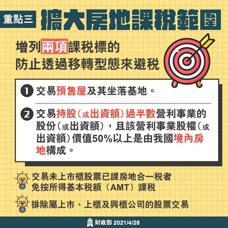 房地合一2.0重點3擴大房地課稅範圍